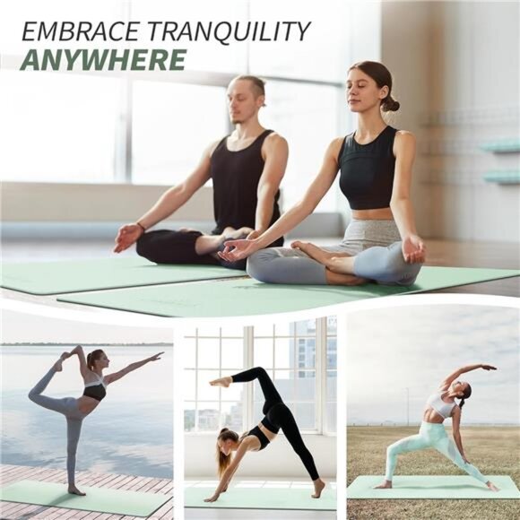 Yoga Mat for Women Men Kids, 1/3 & 1/4 & 2/5 Inch Extra Thick Yoga Mat Non Slip - Picture 5 of 7